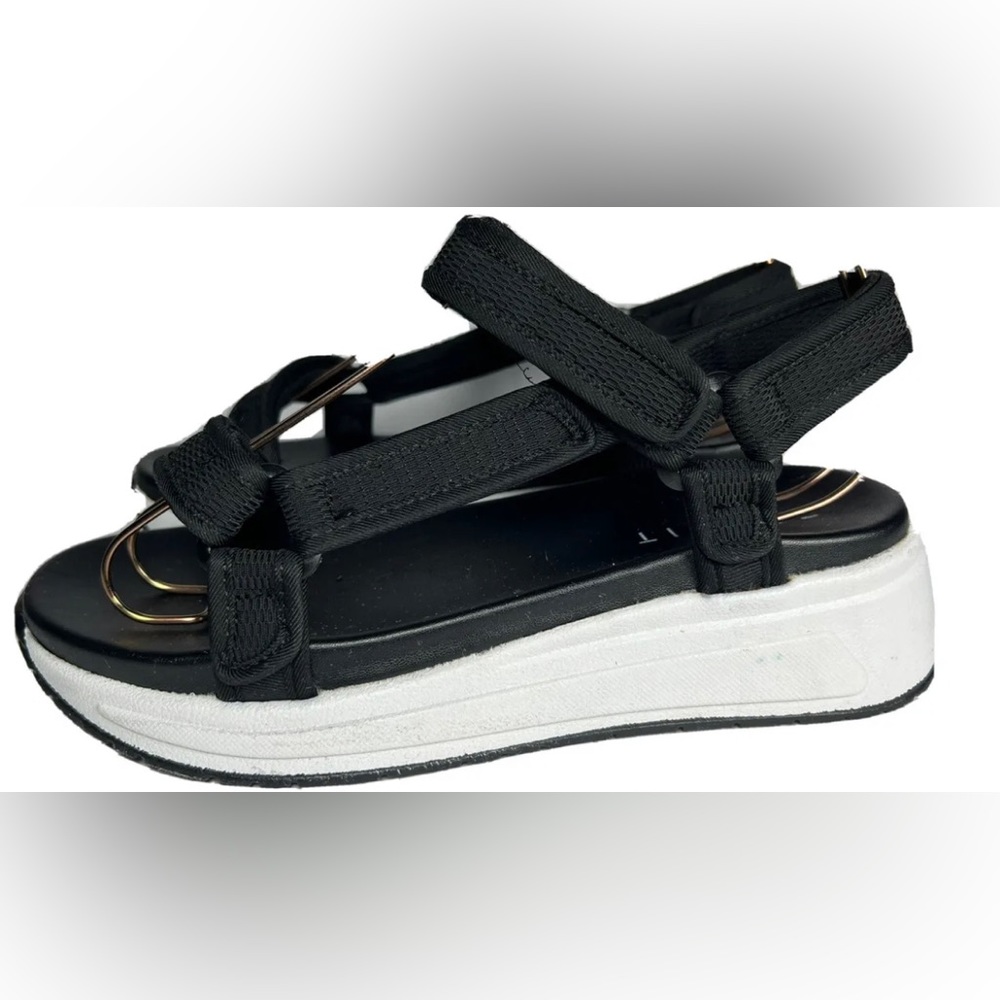 Esprit Y2K SABLE Black/ White Strappy Slingback Sandals Women Sz 8 M